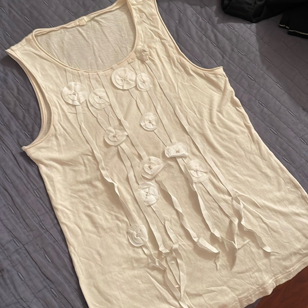 J CREW off-white top, size M